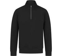 Henbury Men's Quarter Zip Sweatshirt in Black | Size: XS Henbury Black XS