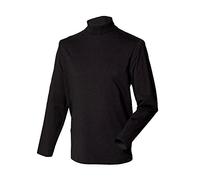 Henbury Mens Roll Neck Long Sleeve Top Black Small