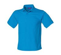 Henbury Mens S/S 65/35 Polo Shirt Sapphire Blue Small