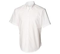 Henbury Mens Short Sleeve Classic Oxford Work Shirt (3XL) (White)