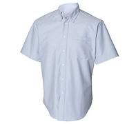 Henbury Mens Short Sleeve Classic Oxford Work Shirt (XL) (Blue)