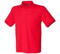 Henbury Mens Short Sleeved 65/35 Pique Polo Shirt (XL) (Red)