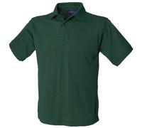 (L, Bottle Green) Henbury Mens Short Sleeved 65/35 Pique Polo Shirt