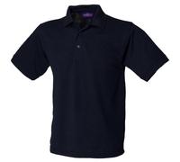 Henbury Mens Short Sleeved 65/35 Pique Polo Shirt (S) (Navy)
