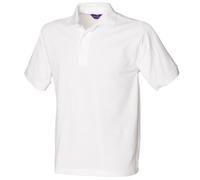 Henbury Mens Short Sleeved 65/35 Pique Polo Shirt (XL) (White)