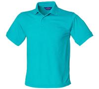 Henbury Mens Short Sleeved 65/35 Pique Polo Shirt (L) (Turquoise)