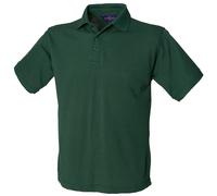 Henbury Men's Short Sleeved 65 35 Pique Polo Shirt in Bottle Green | Size: XL Henbury Bottle Green XL