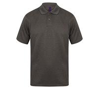 Henbury Men's Polo Shirt - Coolplus® Pique - Heather Charcoal - 3XL