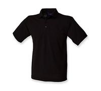 Henbury Men's Short SleevePolo Shirt - Black - Black - Medium