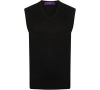 Henbury Mens Sleeveless 12 Gauge V-Neck Fine Knit Jumper (M) (Navy)