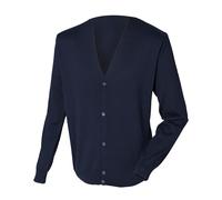 Henbury Mens V Neck Button Fine Knit Cardigan 3 Colours / N/A N/A RW661