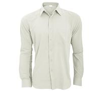 Henbury Mens Wicking Long Sleeve Work Shirt (S) (White)
