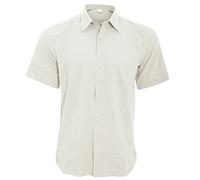 Henbury Mens Wicking Short Sleeve Work Shirt (L) (White)