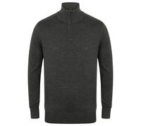 Henbury Men's Zip Neck Sweatshirt in Grey | Size: 3XL Henbury Grey 3XL