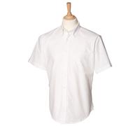 Henbury Classic Oxford Shirt Men Short Sleeve Wrinkle Resistant Durable Workwear