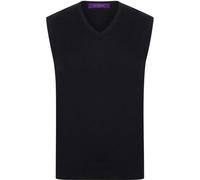 Henbury Sleeveless V-Neck Jumper Fine Knit Cotton Acrylic Mix Men Women