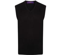 Henbury Sleeveless V-Neck Jumper Fine Knit Cotton Acrylic Mix Men Women