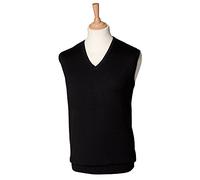 Henbury Sleeveless v-neck jumper Black XL