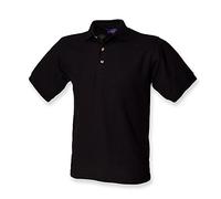 Henbury Ultimate Heavy Pique Polo Shirt : Color - Black : Size - XL