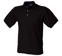 Henbury Ultimate Heavy Pique Polo Shirt H410 Black 3XL