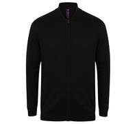 Henbury Unisex Knitted Bomber Jacket H718 -Smooth Exterior Polar Lining With Zip