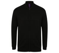 Knitted Bomber Jacket Henbury Black XL