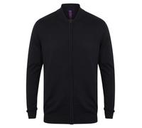 Henbury Unisex Zip Through Cardigan Knitted Bomber Jacket Cotton Acrylic