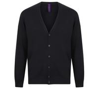 Henbury V-button cardigan H722 - Mens, 50% Cotton, Oeko-Tex