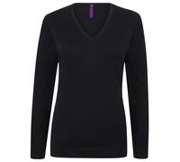 Henbury Women's 12 gauge v-neck jumper H721 - Womens, 50% Cotton, Oeko-Tex