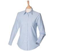 Henbury Women's classic long sleeve Oxford shirt H511 - Womens, 77% Cotton