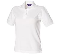 Henbury Womens Comfy Fit Stand Up Collar Short Sleeve 65/35 Polo Shirt White L