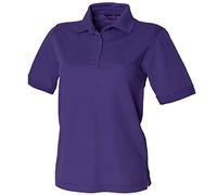 Henbury Womens Comfy Fit Stand Up Collar Short Sleeved 65/35 Polo Shirt Purple L