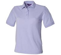 Henbury Womens Comfy Stand Up Collar Short Sleeved 65/35 Polo Shirt Lavender L