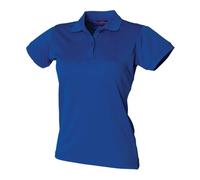 Henbury Women's Coolplus Polo Shirt Royal Micro Piqué Fitted Wicking
