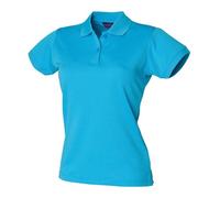 Henbury Women's Coolplus Polo Shirt Turquoise Wicking Micro Piqué