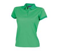 Henbury Ladies Polo Shirt Coolplus Breathable Wicking Short Sleeve Sports Kelly Large