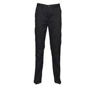 Henbury Womens/Ladies 65/35 Flat Fronted Slim Fit Chino Work Trousers (Medium x Regular) (Black)
