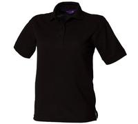 Henbury Womens/Ladies 65/35 Polo Shirt (L) (Black)