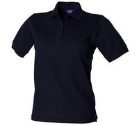 Henbury Womens/Ladies 65/35 Polo Shirt (L) (Navy)
