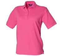 Henbury Womens/Ladies 65/35 Polo Shirt (S) (Fuchsia)