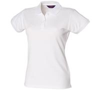 Henbury Womens/Ladies Coolplus® Fitted Polo Shirt (2XL) (White)