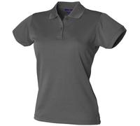 Henbury Womens/Ladies Coolplus® Fitted Polo Shirt (M) (Charcoal Grey)