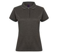 Henbury Womens/Ladies Coolplus® Fitted Polo Shirt (S) (Heather Charcoal)