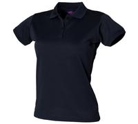 Henbury Womens/Ladies Coolplus® Fitted Polo Shirt (S) (Navy)