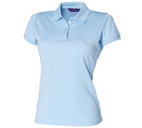 Henbury Polo Shirt Coolplus® Fitted - Womens/Ladies - Light Blue - XL