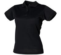 Henbury Womens/Ladies Coolplus® Fitted Polo Shirt (3XL) (Black)
