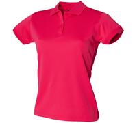 Henbury Womens/Ladies Coolplus® Fitted Polo Shirt (L) (Bright Pink)