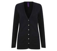 Cotton Acrylic V Neck Cardigan Henbury Navy 14