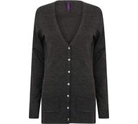 Henbury Women's Lightweight V Cardigan, Gray, XXS