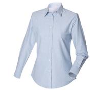 Henbury Women's Long Sleeved Classic Oxford Work Shirt in Blue | Size: 4XL Henbury Blue 4XL